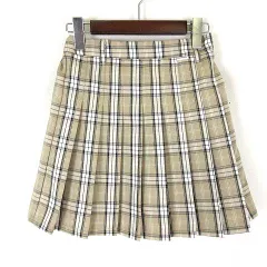ラブトキシック Lovetoxic キュロットスカート プリーツ チェック ロゴ ひざ丈 M 150 ベージュ 黒 ブラック オフ白 女の子 KIDS