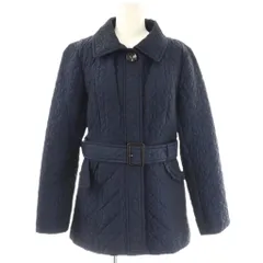クレージュ courreges クローバー キルティング コート ジャケット 中綿 38 紺 /NR ■OS