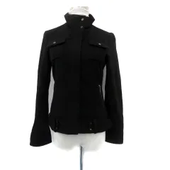 コムサデモード COMME CA DU MODE ジャケット スタンドカラー ショート丈 9 M 黒 ブラック /HO1