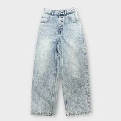 Adam Et Rope 21aw サスティナブルデニムパンツ 36 Sサイズ ボタンフライハイ ウエスト ワイド ストレート デニムパンツ インディゴ デニム パンツ ボトム アダムエロぺ gas-21110-b ジーパン