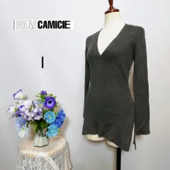 ナラカミーチェ　極上美品　ウール混　長袖ニット　濃いグレー色系　Мサイズのサムネイル