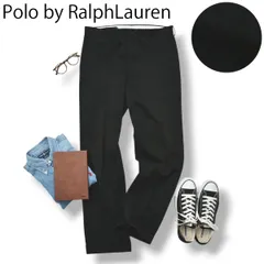 【定番】 90sヴィンテージ Polo ラルフローレン ワイド ストレート チノ スラックス パンツ 36 ブラック メンズ 男性用 アメカジ アメトラ ストリート シンプル トラッド