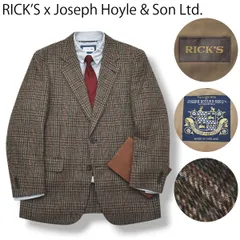 【英国製生地】Joseph Hoyle & Son x RICK’S シングル 2B  ウール ツイード テーラードジャケット ブレザー 秋冬 A6 チェック柄 ブラウン系 メンズ