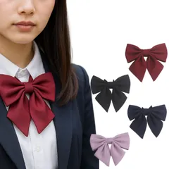 制服リボン ブラック レッド ネイビー ピンク シンプル スクールリボン 無地 黒 コスプレ