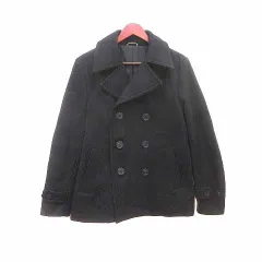 グローバルワーク GLOBAL WORK ピーコート Pコート 総裏地 ウール M 黒 ブラック /YK