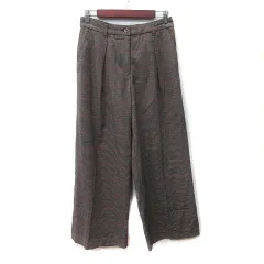 ナチュラルビューティーベーシック NATURAL BEAUTY BASIC ワイドパンツ 総柄 M 茶 ブラウン /YI