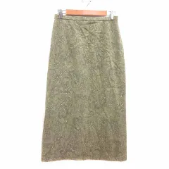 キース KEITH タイトスカート ロング 総柄 ウール 緑 グリーン /YK