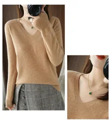 ニットセーター レディース Vネック プルオーバー トップス 長袖 チュニック 上品 着回し 秋冬 韓国ファッション
