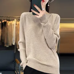 セーター レディース ニット クールネック 長袖 プルオーバー トップス リブ あったか 秋 冬 通勤 オシャレ