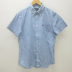 G■ラルフローレン/RalphLoren JEANS COMPANY 半袖BDシャツ/コットン【L】水色/men's/67【中古】■