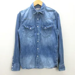 G■ナノユニバース/nano universe  ウエスタンデニムシャツ【M】青系/men's/71【中古】■