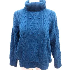 グローバルワーク GLOBAL WORK ニット セーター タートルネック 長袖 L 青 ブルー /RT