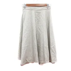 グリーンレーベルリラクシング ユナイテッドアローズ green label relaxing フレアスカート ミモレ ロング ウール 36 S 白 オフホワイト /MN