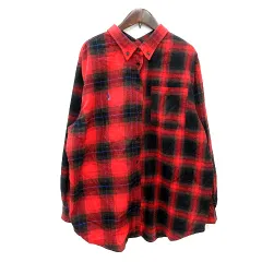 ジュエティ jouetie イーストボーイ EAST BOY ネルシャツ ボタンダウン チェック 長袖 M 赤 レッド /MN