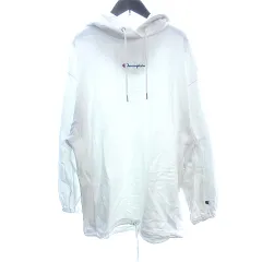 チャンピオン CHAMPION パーカー プルオーバー スウェット オーバーサイズ 刺繍 長袖 M 白 ホワイト /AU