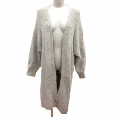 スピック&スパン Spick&Span ロングカーディガン ニット 前開き 長袖 ウール グレー /YK