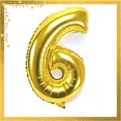 【迅速発送】make smile ちょうど良い大きさ 数字バルーン ゴールド 誕生日 ウェディング パーティーに (6) 1