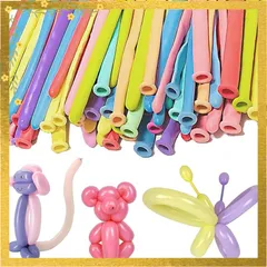 【迅速発送】バルーンアート 100 個セット ツイストバルーン 細長い風船 天然ラテックス割れにくい マカロンカラー 誕生日会・パーティー・イベント装飾用 1