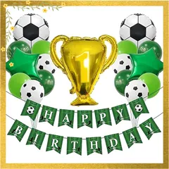 【迅速発送】サッカー 誕生日 HAPPY BIRTHDAY 飾り付け ハッピーバースデー 装飾 サッカーワールドカップ バースデーバルーン ケーキトッパー バースデーパーティー サッカー アルミ風船 For サッカーワールドカップ 0