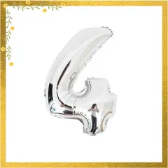 【迅速発送】BIIOONES make smile ちょうど良い大きさ 数字バルーン シルバー 誕生日 ウェディング パーティーに (4) 1