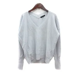 アイシービー iCB ニット セーター Vネック 長袖 ウール カシミヤ混 S 水色 ライトブルー /MN