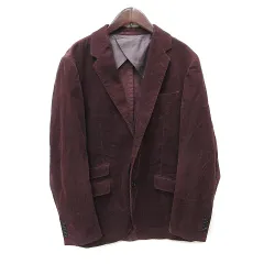 グリーンレーベルリラクシング ユナイテッドアローズ green label relaxing テーラードジャケット 背抜き コーデュロイ L 赤 ボルドー /YI