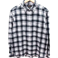 ビームスプラス BEAMS+ シャツ ボタンダウン 長袖 チェック XL 黒 ブラック グレー /RT
