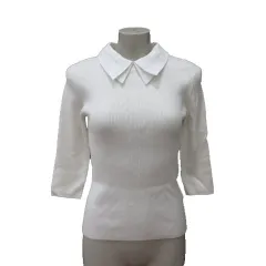 リランドチュール Rirandture ニット カットソー リブ 七分袖 2 白 ホワイト /MS