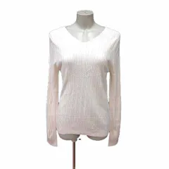 アーバンリサーチ URBAN RESEARCH ニット カットソー Vネック 長袖 Free 白 オフホワイト /YK