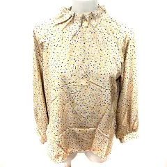 シップス SHIPS シャツ ブラウス 長袖 総柄 38 ベージュ /RT