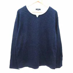 ビームスハート BEAMS HEART Tシャツ カットソー フェイクレイヤード 長袖 XL 紺 ネイビー /YK