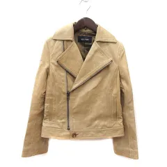 マカフィー MACPHEE トゥモローランド ライダースジャケット 牛革 総裏地 イエローベージュ /MS