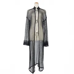 【中古】マメクロゴウチ  Mame Kurogouchi ネットドレス メッシュ カーディガン リボン留め 1 ブラック MM20SS-KN06 マメクロゴウチ Mame Kurogouchi ネットドレス メッシュ カーディガン