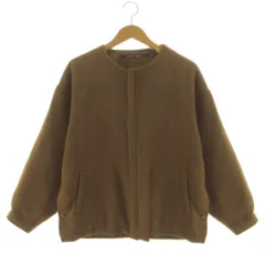 ニコアンド Niko and.. ノーカラーオーバーサイズジャケット H206MA08TK ジップアップ 裾スリット 起毛 ブラウン系 茶系 3