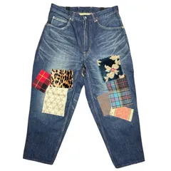 COMME des GARCONS JUNYA WATANABE(コムデギャルソンジュンヤワタナベ)  17AW 異素材 パッチワーク テーパード デニム パンツ XT-P009 S インディゴ×マルチカラー AD2017