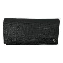 CALVIN KLEIN(カルバンクライン) Logo Leather Long Wallet ロゴ レザー 長財布 ブラック