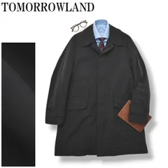【雰囲気良】 トゥモローランド TOMORROWLAND 後染め ステンカラーコート バルマカーンコート ビジネス カジュアル L ブラック メンズ