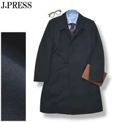 【定番】 ジェイプレス J.PRESS ロング コットン ステンカラーコート バルマカーンコート ビジネス カジュアル M ネイビー メンズ