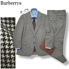 【希少】 80s90s バーバリー Burberrys 千鳥格子柄 ウール シングル 2B スーツ セットアップ 上下 テーラードジャケット スラックスパンツ 秋冬 カジュアル ビジネス トラッド AB3 メンズ