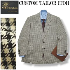 【上質】 CUSTOM TAILOR ITOH スコットランド製生地 Neill of Langholm チェック柄 シングル 2B テーラードジャケット ブレザー 秋冬 メンズ