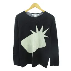コムデギャルソンシャツ COMME des GARCONS SHIRT ニット セーター 吹き出し 柄 ウール 長袖 M 黒 ブラック 1103のサムネイル