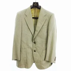 バーバリーズ Burberrys テーラードジャケット ブレザー シングル 背抜き 2B チェック ウール シルク混 ベージュ A5