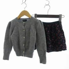 ポロ ラルフローレン POLO RALPH LAUREN 2点セット まとめ カーディガン フレアスカート 総柄 ワンポイント 刺繍 6 紺 ネイビー グレー