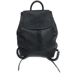 トリーバーチ TORY BURCH 美品 近年モデル オールレザー デイパック リュックサック Tロゴ シボ革 ゴールド金具 黒 ブラック