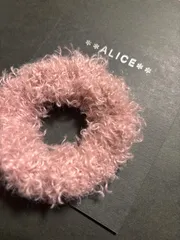 ピンク　ふわふわシュシュ