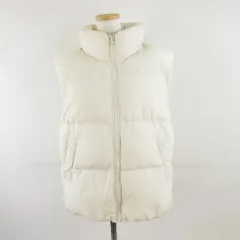 ジーユー GU ヒートパデッドオーバーサイズベスト オフホワイト 白 M *A629