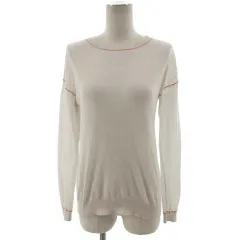 セオリーリュクス theory luxe ニット ハイゲージ 透け感 長袖 コットン ベージュ系 オレンジ 38