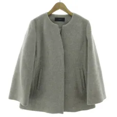 シップス SHIPS SUPER140キーネックショートコート 314-15-0454 起毛 ウール グレー 36