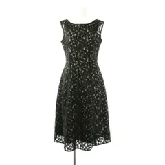 グレースクラス GRACE Class フラワー配色刺繍ドレス ワンピース ロング ノースリーブ 36 ブラック /HK ■OS