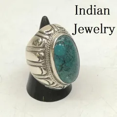 インディアンジュエリー ターコイズ シルバー リング 指輪 17号 SV925 メンズ - ISItems【USED】【古着】【中古】50147999